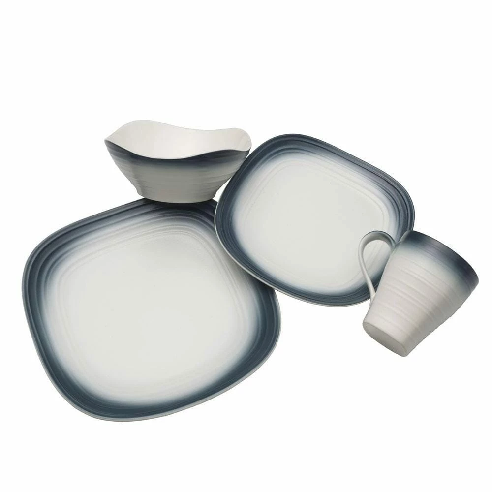 Flash Sale ✨ Mikasa® Swirl Ombre Blue Square 4 Piece Place Setting 😉 - Image 2