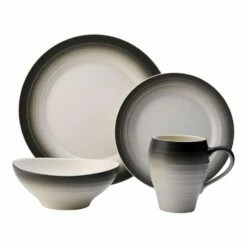Brand new ✨ Mikasa® Swirl Ombre Graphite 4 Piece Place Setting ❤️
