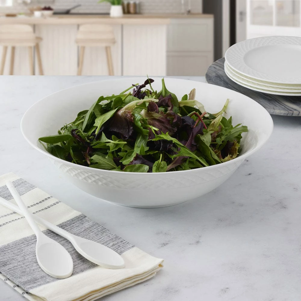 Budget 👏 Mikasa® Trellis White Flared Vegetable Serve Bowl 🧨 - Image 3