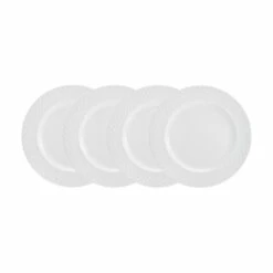 Outlet 😉 Mikasa® Trellis White Set of 4 Appetizer Plates 🛒