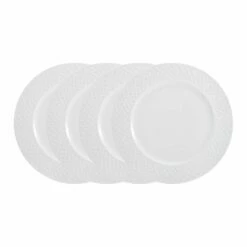 Best Pirce ✨ Mikasa® Trellis White Set of 4 Dinner Plates 🌟