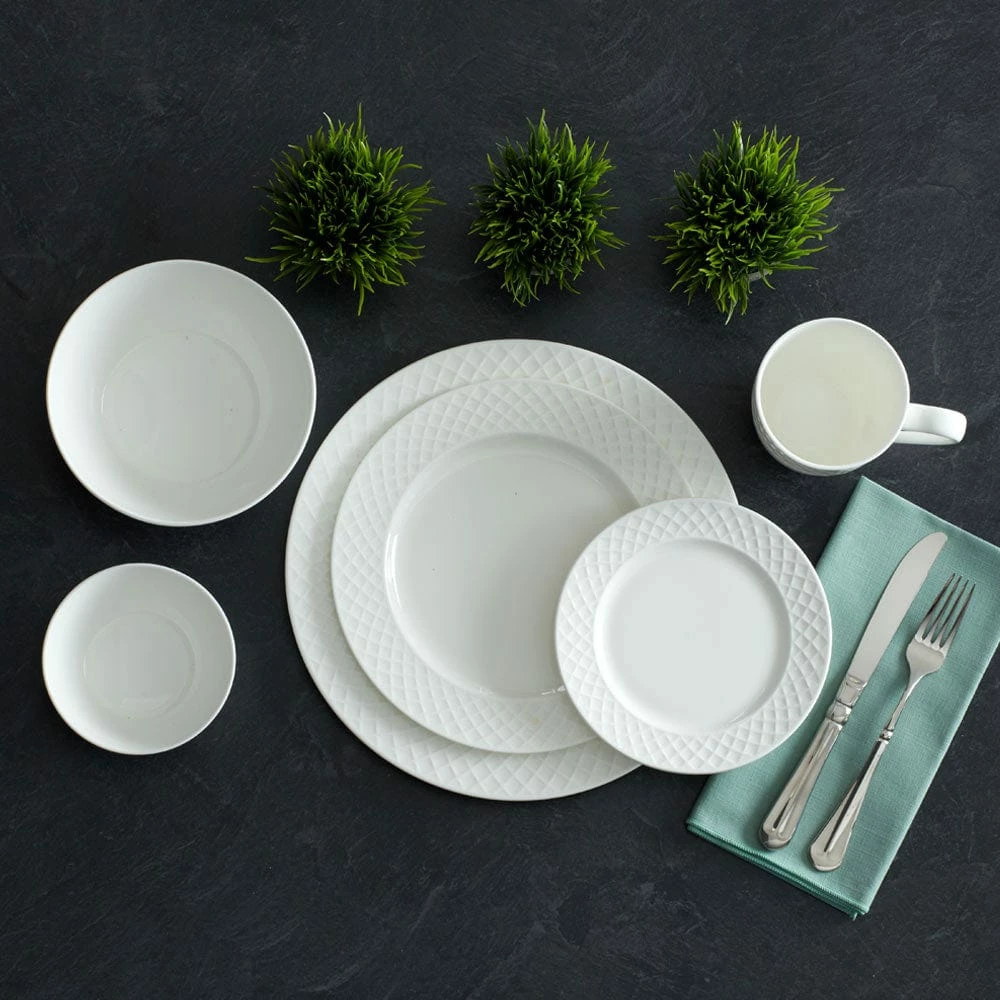 Best Pirce ✨ Mikasa® Trellis White Set of 4 Dinner Plates 🌟 - Image 2