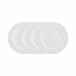 Discount ✔️ Mikasa® Trellis White Set of 4 Salad Plates 👍