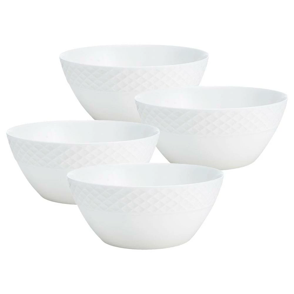 Deals ❤️ Mikasa® Trellis White Set of 4 Soup Cereal Bowls 🎁