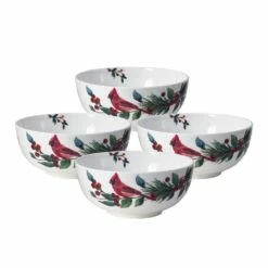 Discount 🛒 Mikasa® Winter Cardinal Set of 4 Fruit Bowls 😍
